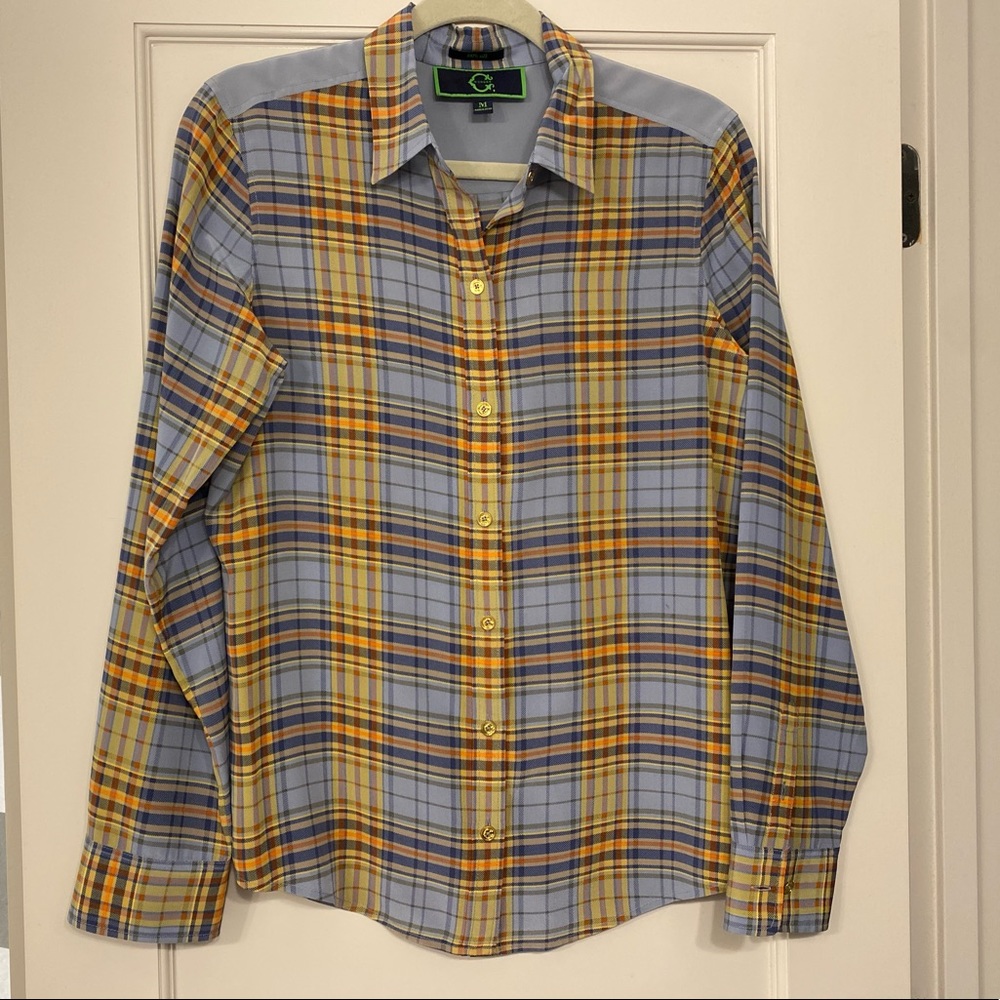C Wonder Silk Plaid Shirt, EUC, Size M